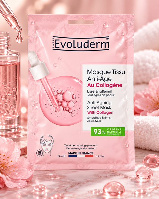 Masque Tissu Anti-Âge au Collagène - 19ml - 93% d'Ingrédients d'Origine Naturelle